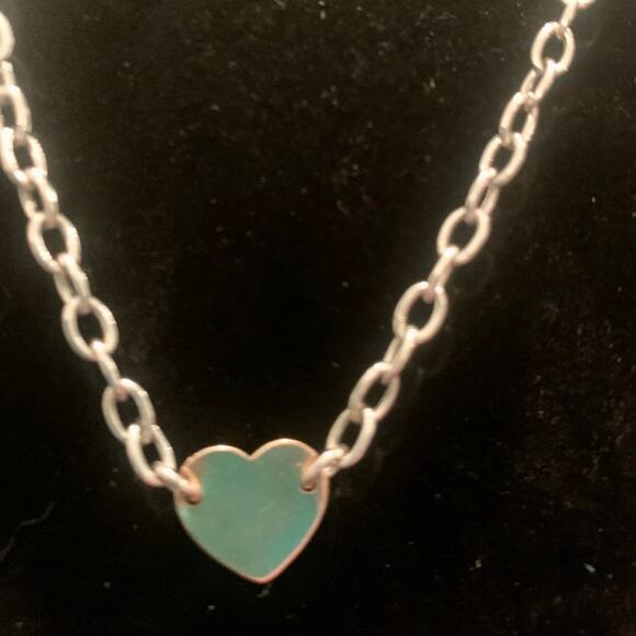 VINTAGE 90's/Y2K STERLING SILVER HEART NECKLACE - Picture 1 of 4